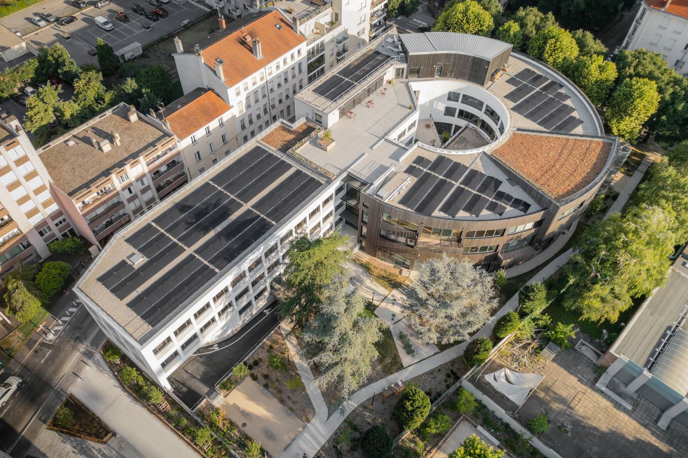 Vue aérienne du bâtiment